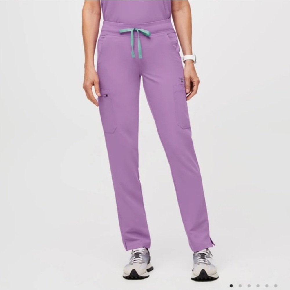 FIGS Lilac Dawn High Waisted Yola Scrub Pants XXS Tall, **blue ink stain**